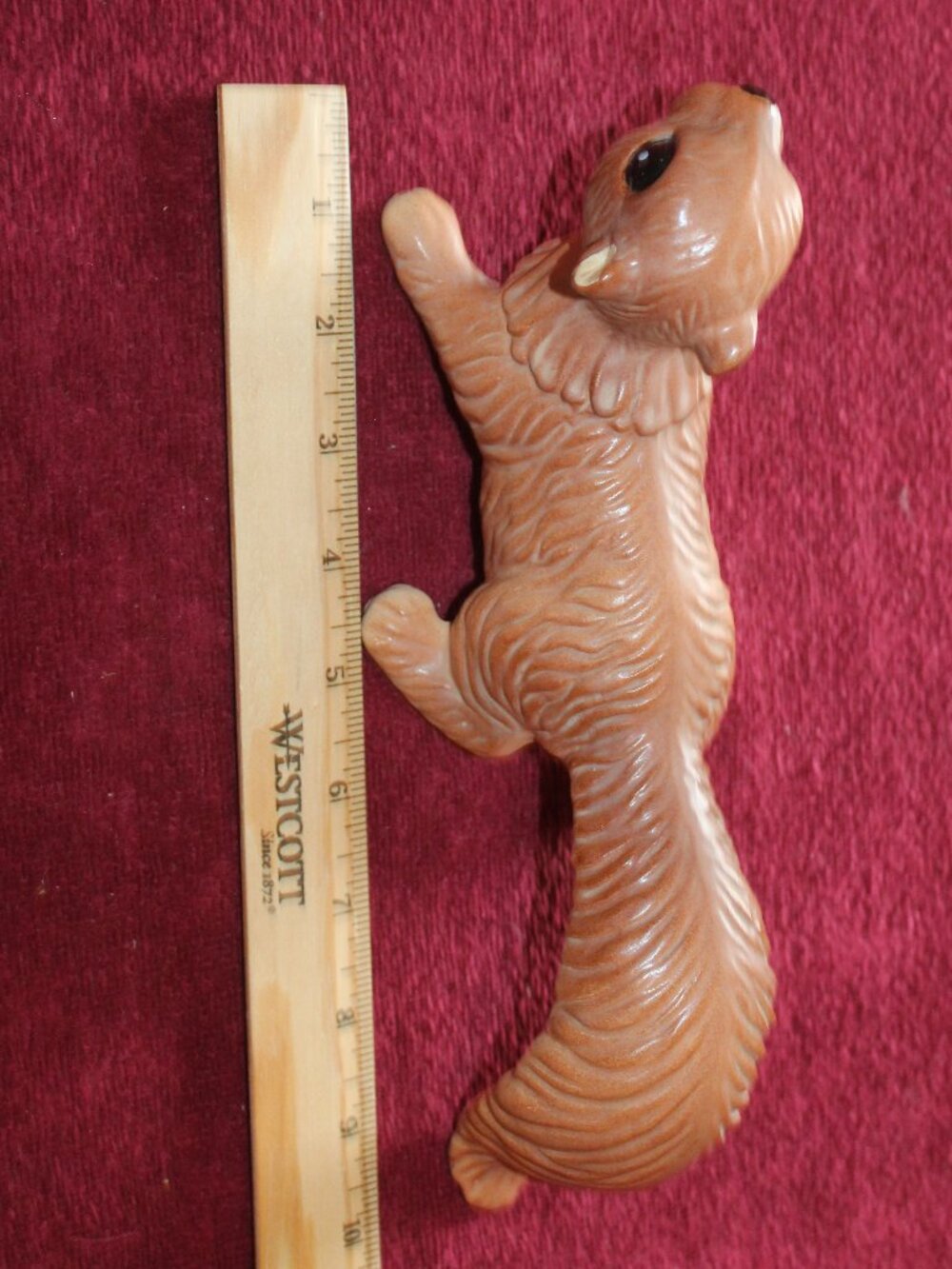 Vintage mid-century ceramic squirrel wall climber figurine made in Japan